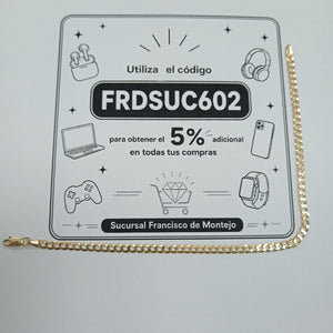 PULSERAS CABALLERO BARBADA AMARILLA ORO 14K 2.8 (NUEVO)