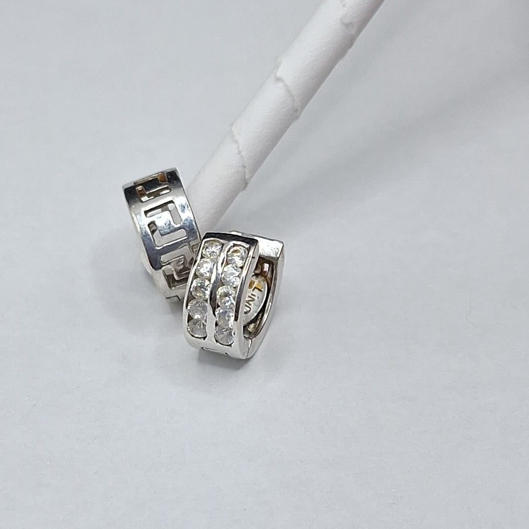 ARETES PAR ORO, ORO BLANCO 14 K 3.1 GRMS (SEMINUEVO)