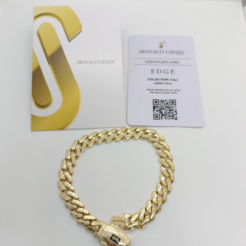 PULSERA CABALLERO MONACO ORO 14K 13.5 (NUEVO)