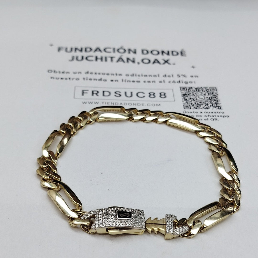 PULSERA CABALLERO MONACO ORO 10K 10.1 (NUEVO)