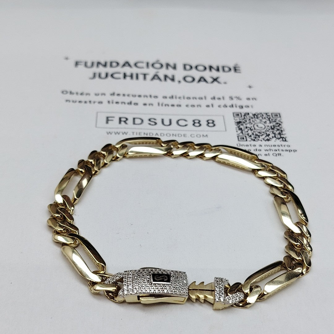 PULSERA CABALLERO MONACO ORO 10K 10.1 (NUEVO)