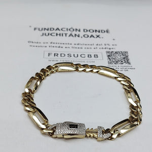 PULSERA CABALLERO MONACO ORO 10K 10.1 (NUEVO)