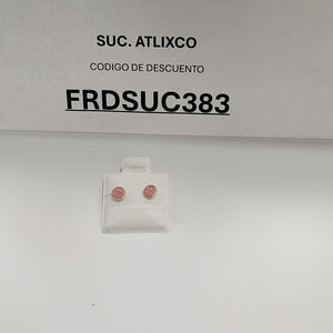 BROQUELES BROQUEL FIG SONRISA ESMALTE ROSA 14K 0.1696 GR (NUEVO)