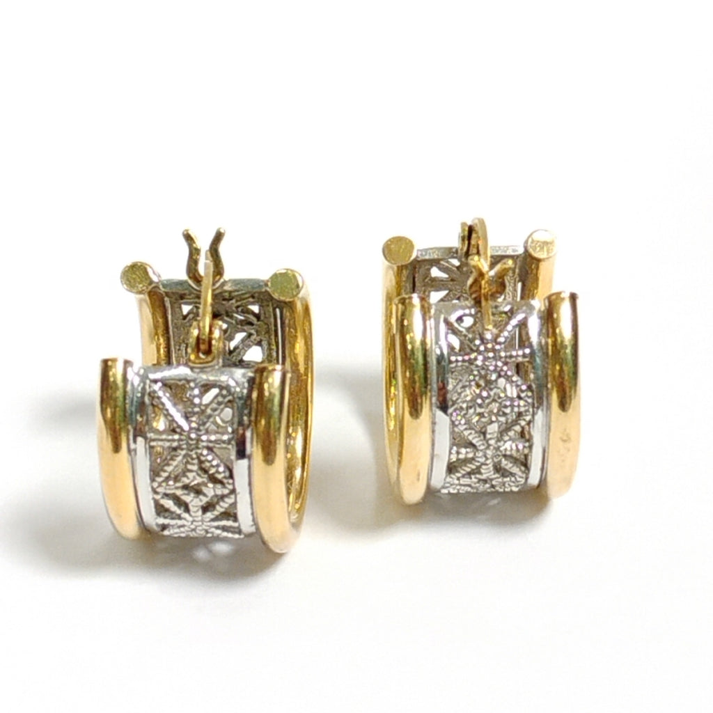 ARRACADAS PAR ORO, ORO BLANCO 14 K 5.8 GRMS (SEMINUEVO)