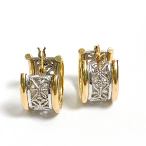 ARRACADAS PAR ORO, ORO BLANCO 14 K 5.8 GRMS (SEMINUEVO)