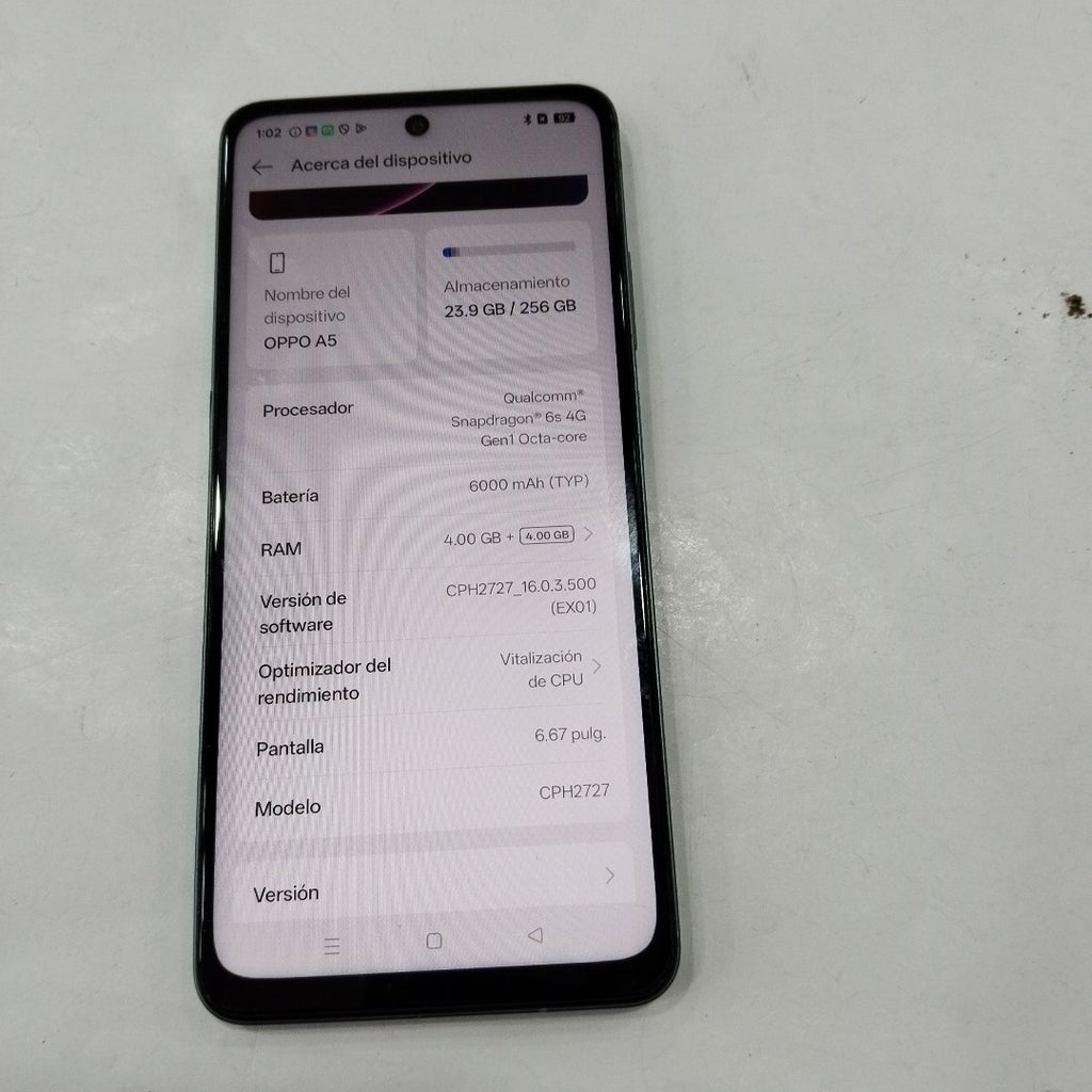 CELULAR OPPO A5 CPH2727 (2025) 256 GB 4 GB RAM (SEMINUEVO)