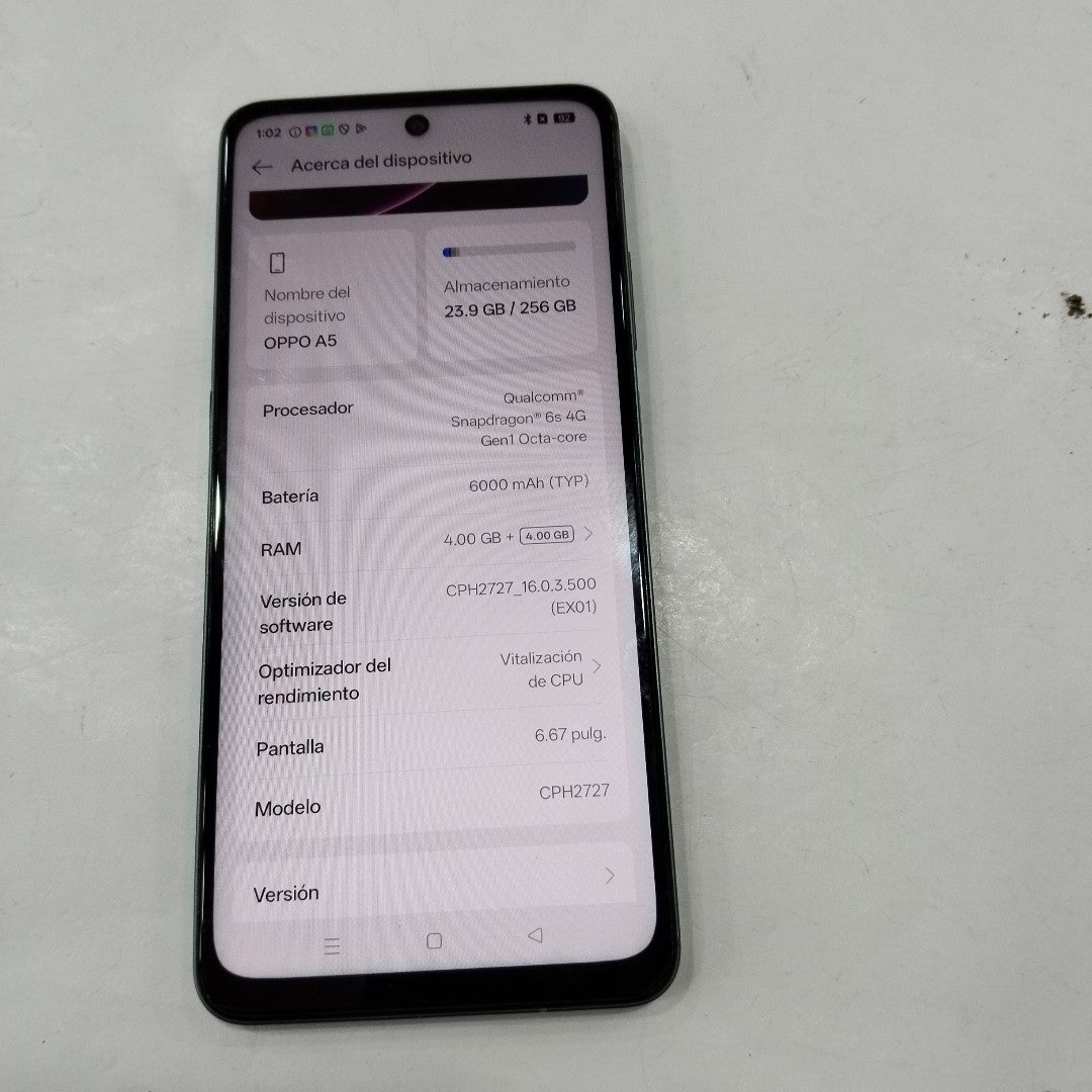 CELULAR OPPO A5 CPH2727 (2025) 256 GB 4 GB RAM (SEMINUEVO)