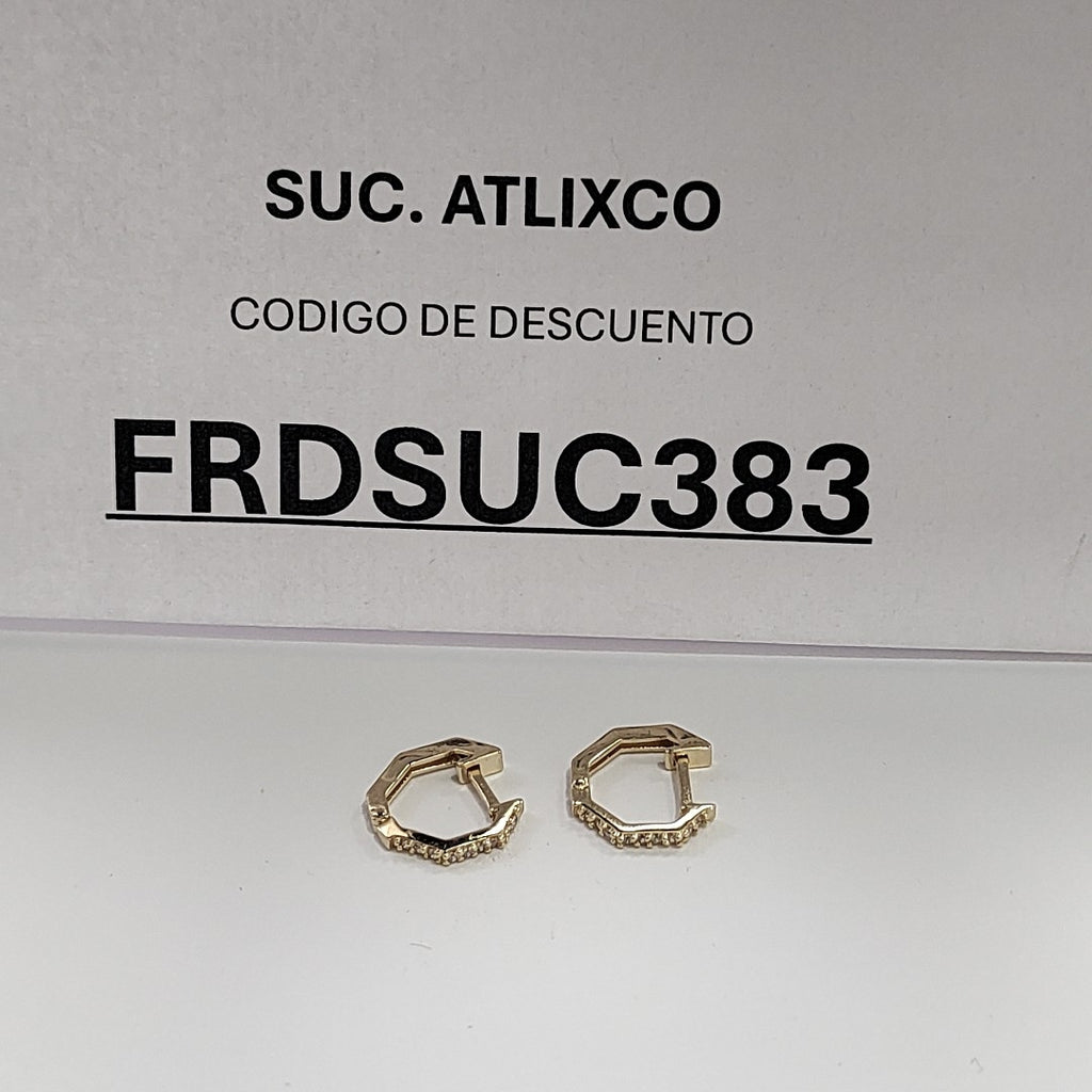 ARETES HUGGIES C CIRCONIAS 14K 1.7 GR (NUEVO)