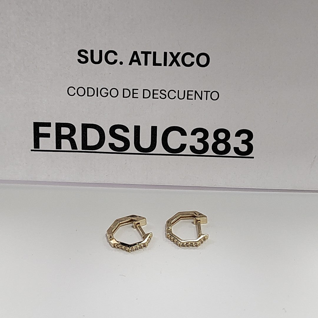 ARETES HUGGIES C CIRCONIAS 14K 1.7 GR (NUEVO)