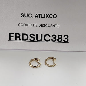 ARETES HUGGIES C CIRCONIAS 14K 1.7 GR (NUEVO)