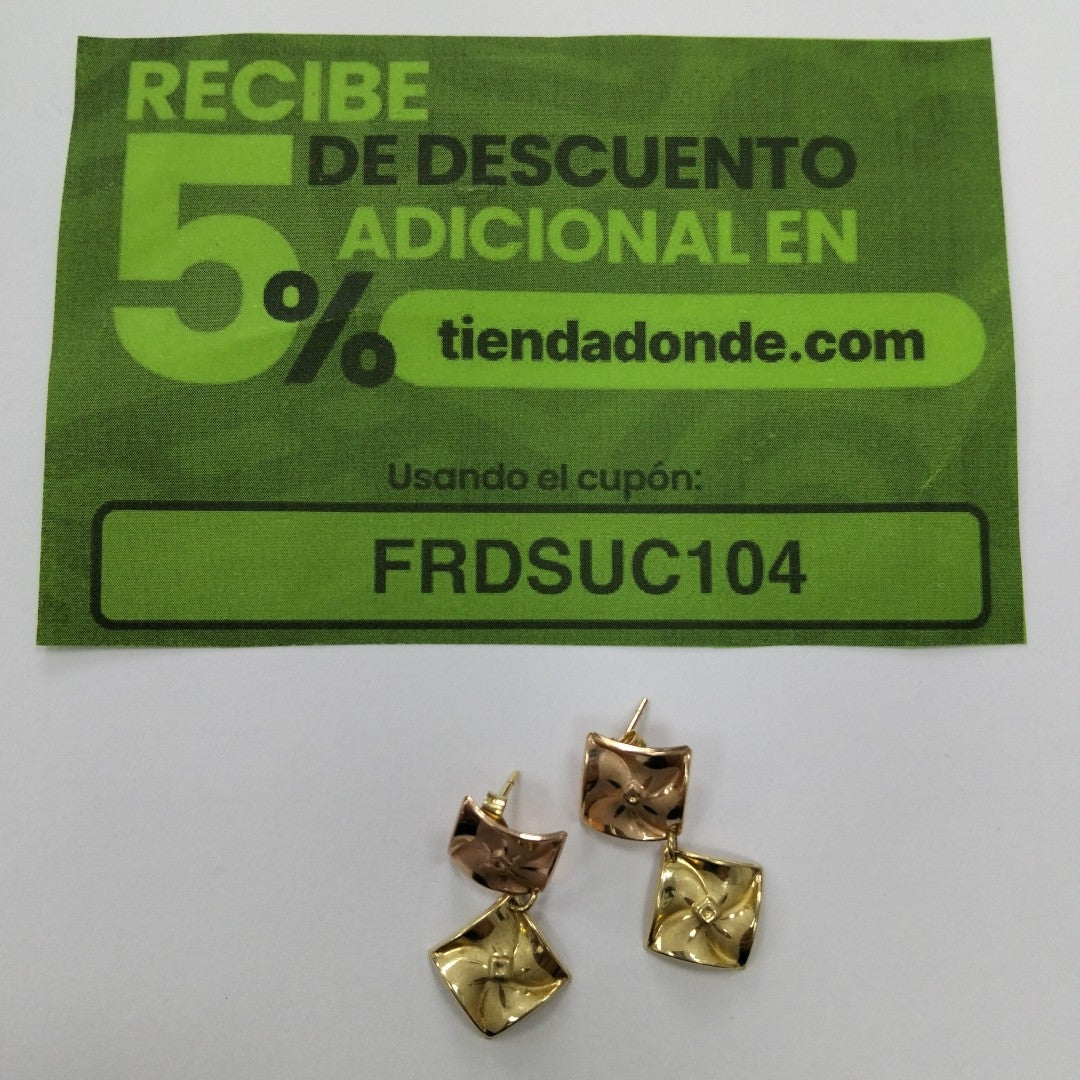 ARETES PAR ORO COMBINADO 14 K 2,70 GRMS (SEMINUEVO)
