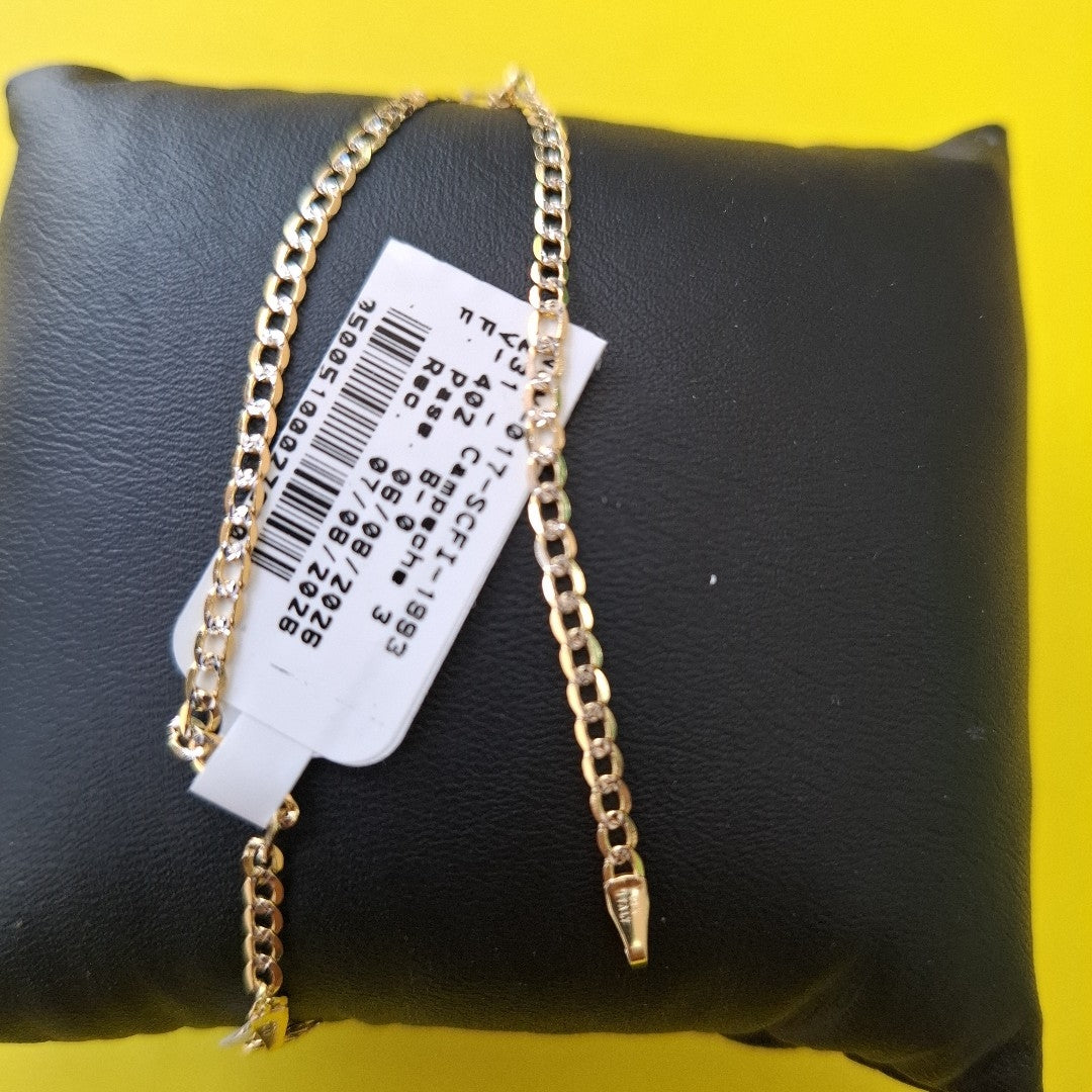 PULSERAS DAMA BARBADA DIAMANTADA ORO 14K 1.5 (NUEVO)