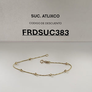 PULSERA ESPECIAL CON BOLITAS 14K 18 CM 1.4 GR (NUEVO)