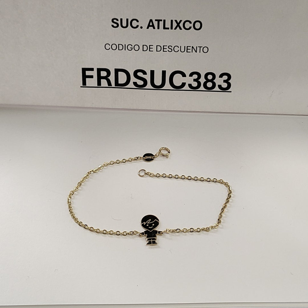 PULSERA TEJIDO ESPECIAL FIG NIÑO 14K 18 CM 1.4 GR (NUEVO)