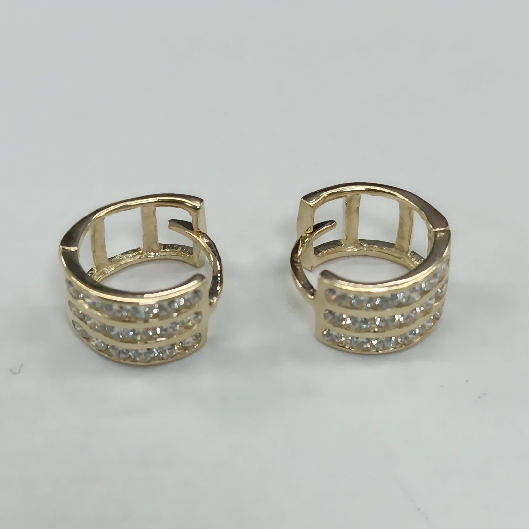 ARETES HUGGIES C CIRCONIA 14K 2.1 GR (NUEVO)