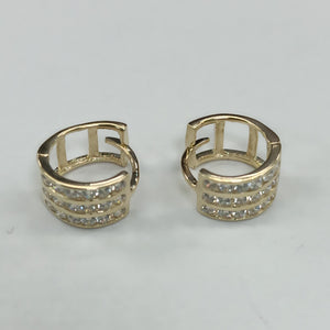ARETES HUGGIES C CIRCONIA 14K 2.1 GR (NUEVO)