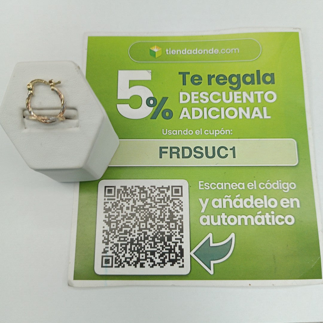 ARETES ARRACADAS COMBINADAS 14K 2 GR (NUEVO)