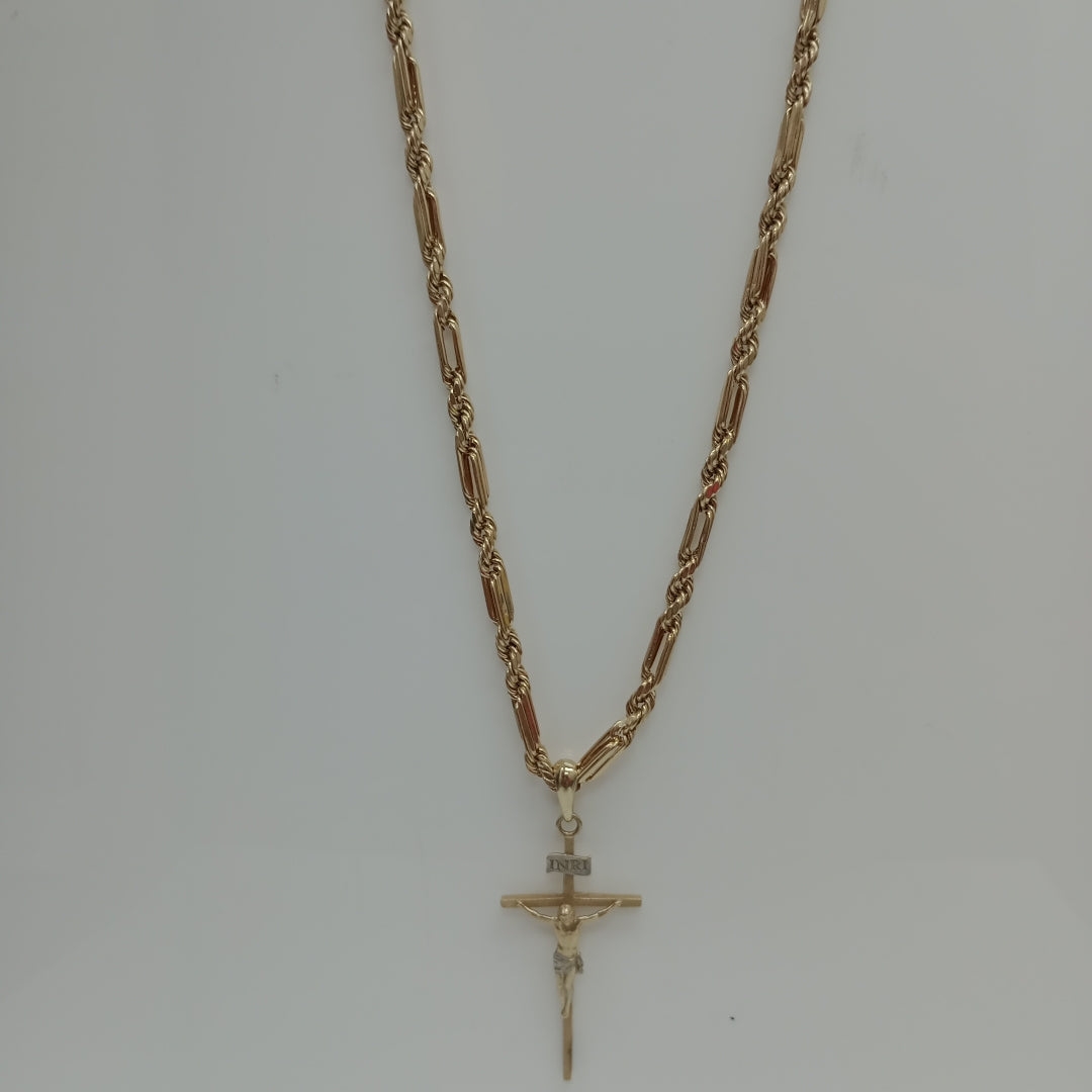 CADENA, CRUCIFIJO ORO 10 K 10.9 GRMS (SEMINUEVO)