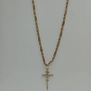 CADENA, CRUCIFIJO ORO 10 K 10.9 GRMS (SEMINUEVO)