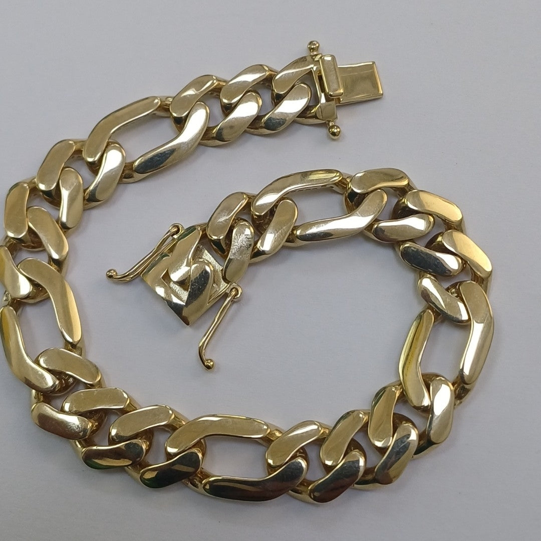 PULSERAS CABALLERO CARTIER 3 1 AMARILLA ORO 10K 14.3 (NUEVO)