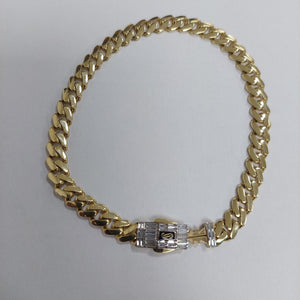 PULSERA CABALLERO MONACO ORO 10K 7.6 (NUEVO)