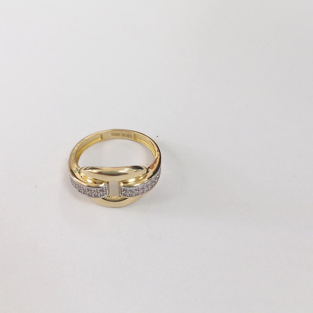ANILLO ANILLITO C CIRCONIAS 10K 7.5 TALLA 2.6 GR (NUEVO)