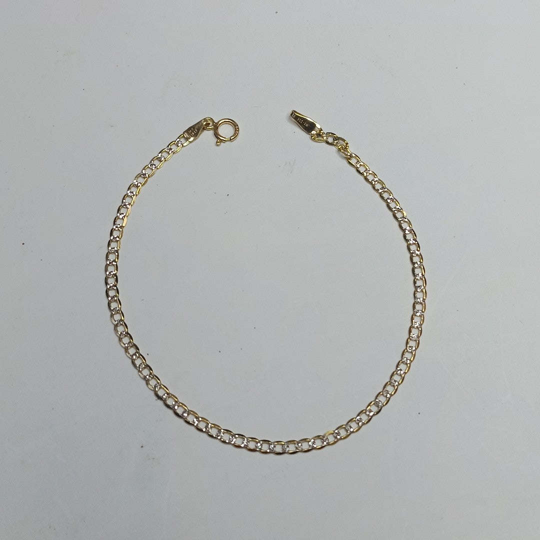 PULSERAS DAMA BARBADA DIAMANTADA ORO 14K 1.5 (NUEVO)