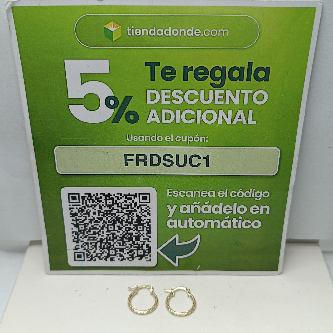 ARETES ARRACADAS TRENZADAS 14K 18 1.6 GR (NUEVO)