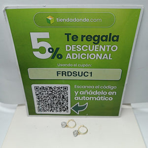 ARETES HUGGIES CON DIJE CORAZON Y CIRCONIAS 14K 2.2 GR (NUEVO)