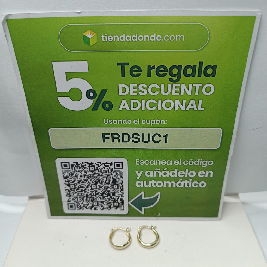 ARETES TEJIDO ARRACADAS LISAS 14K 2.2 GR (NUEVO)
