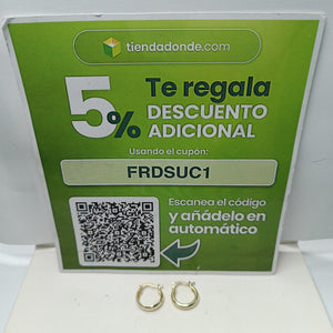 ARETES TEJIDO ARRACADAS LISAS 14K 2.2 GR (NUEVO)