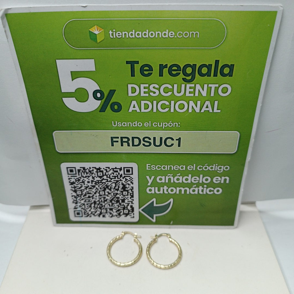 ARETES ARRACADAS LABRADAS 14K 3.2 GR (NUEVO)