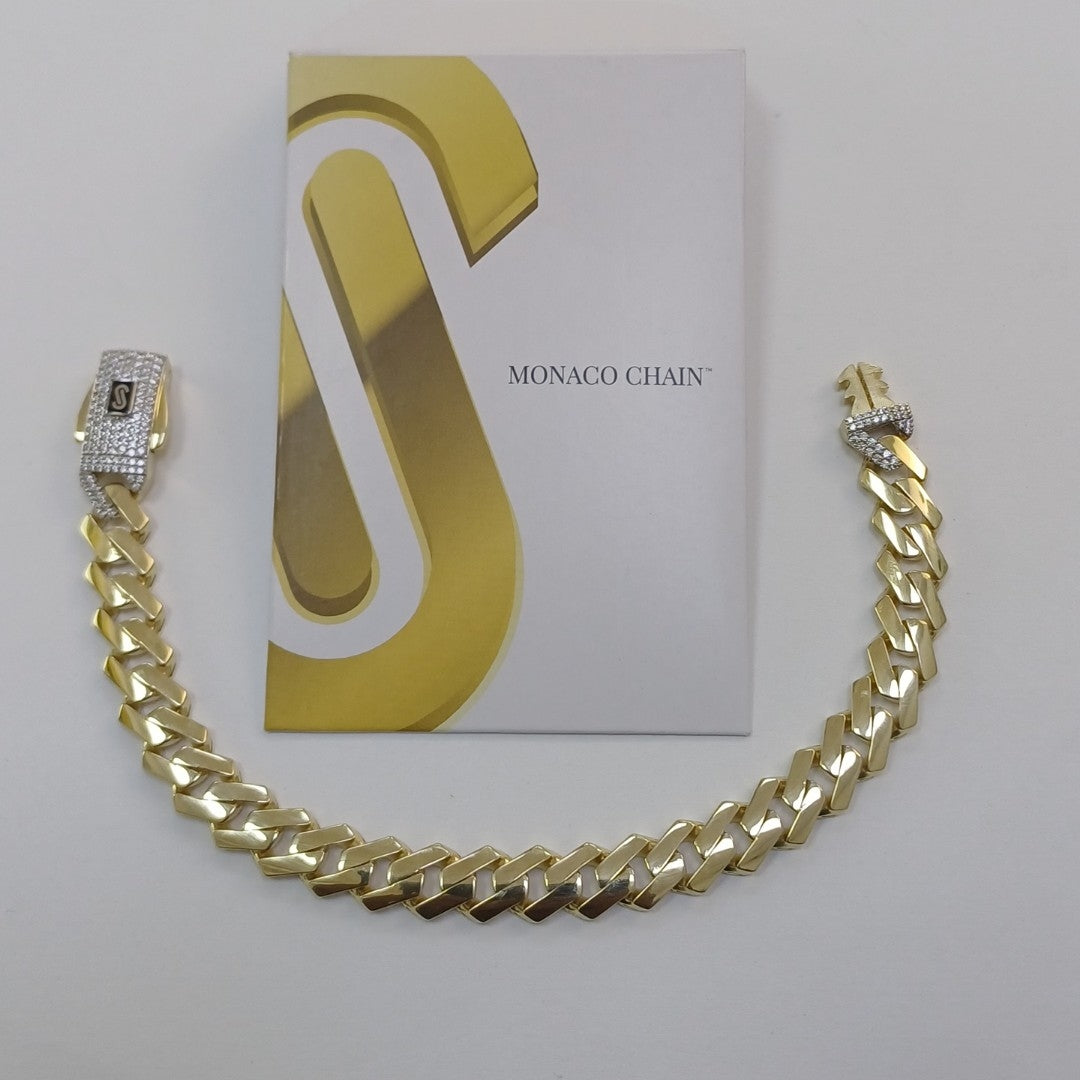 PULSERA CABALLERO MONACO ORO 10K 13.2 (NUEVO)