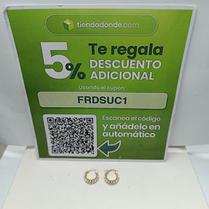 ARETES ARRACADAS TZL HUECAS 14K 1.5 GR (NUEVO)