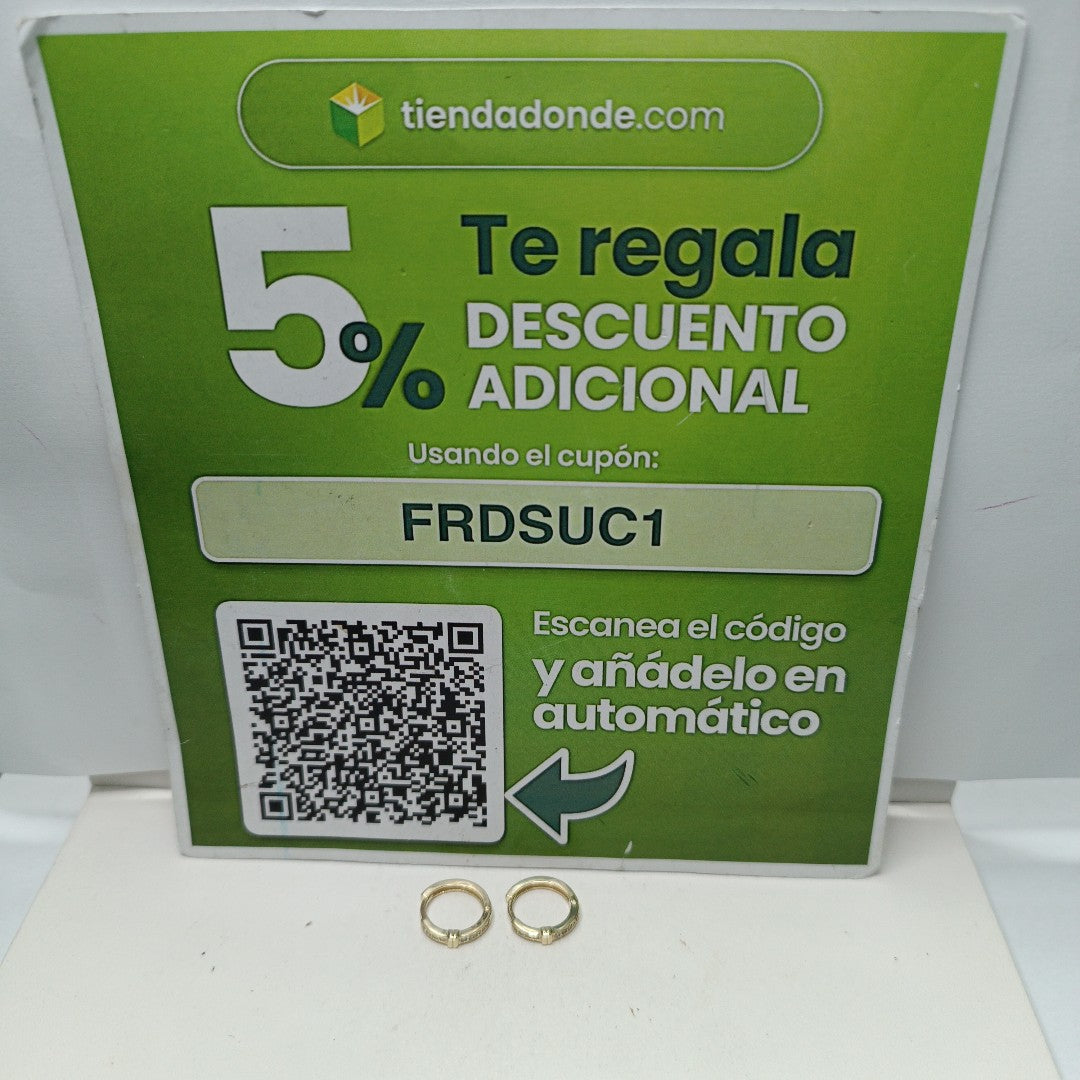 ARETES HUGGIES C CIRCONIA 14K 2 GR (NUEVO)