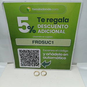 ARETES HUGGIES C CIRCONIA 14K 2 GR (NUEVO)