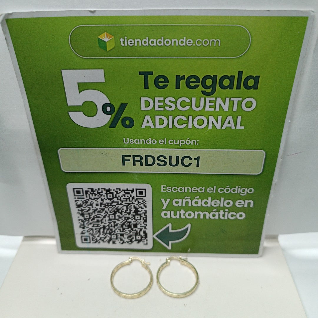 ARETES TEJIDO ARRACADA CON GRECAS 14K 2.7 GR (NUEVO)