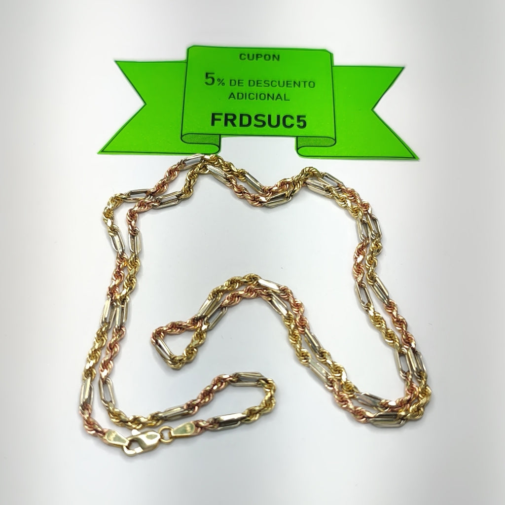 CADENA ORO COMBINADO 14 K 9.7 GRMS (SEMINUEVO)