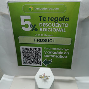 ANILLOS FLOR CON PIEDRAS DE COLOR 14K TALLA 7 1.4 GR (NUEVO)