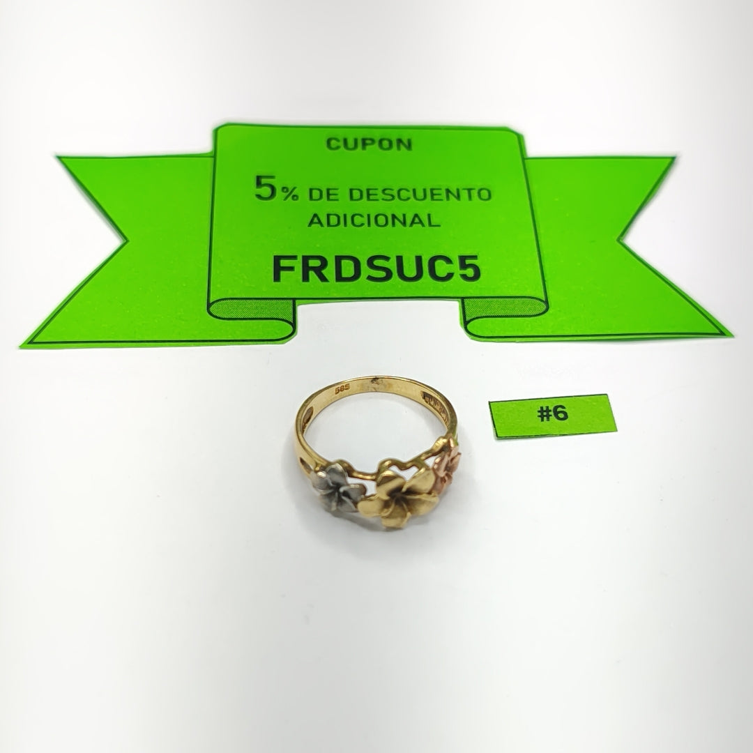 ANILLO ORO 14 K 2.3 GRMS (SEMINUEVO)