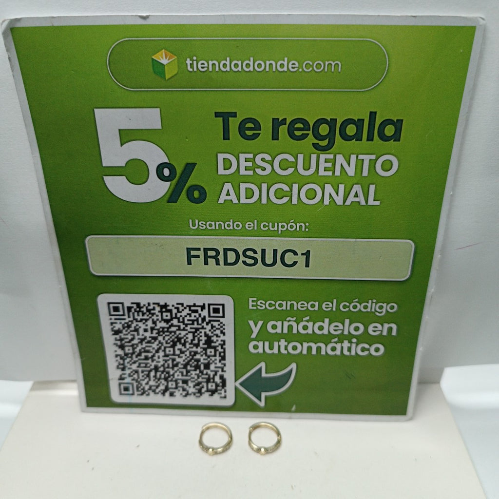 ARETES HUGGIES C CIRCONIA 14K 1.8 GR (NUEVO)