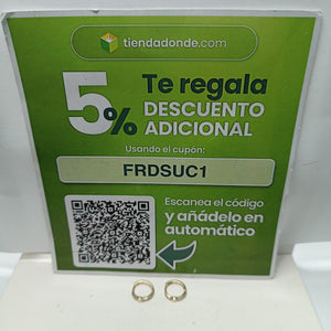 ARETES HUGGIES C CIRCONIA 14K 1.8 GR (NUEVO)