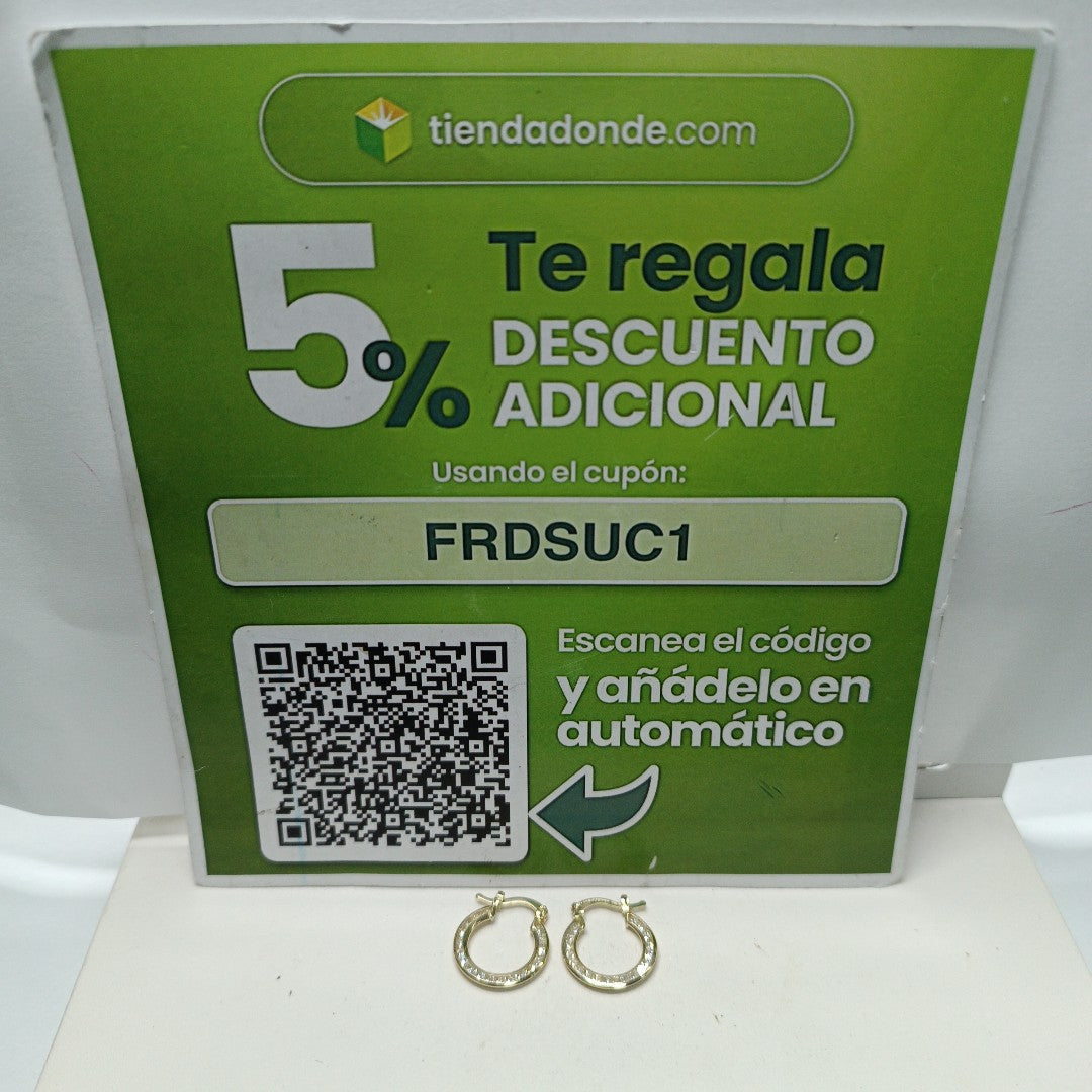 ARETES ARRACADAS CON CIRCONIAS 14K 2.3 GR (NUEVO)