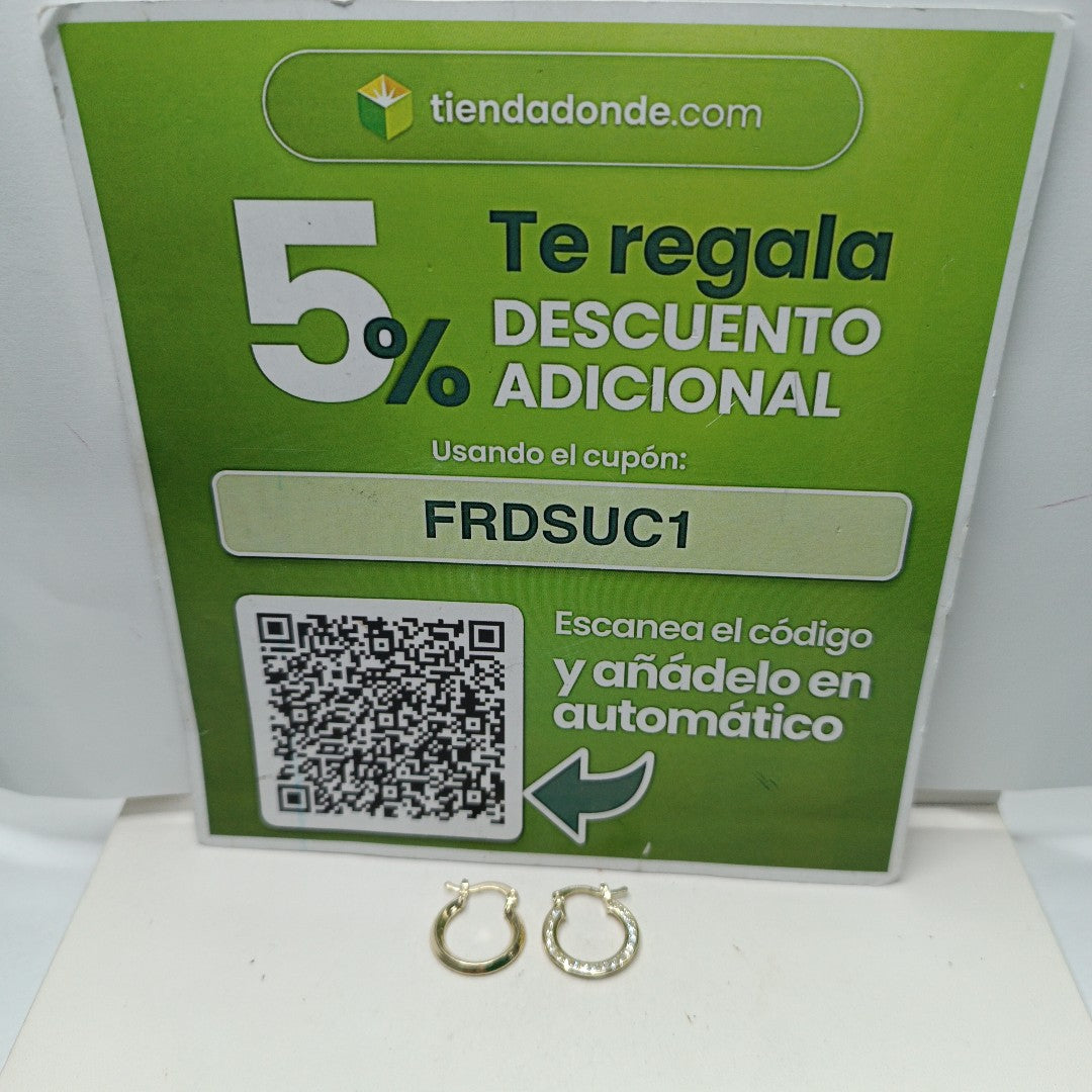 ARETES ARRACADAS CON CIRCONIAS 14K 2.3 GR (NUEVO)