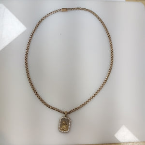 CADENA, MEDALLA RELIGIOSA ORO 8 K 13.2 GRMS (SEMINUEVO)