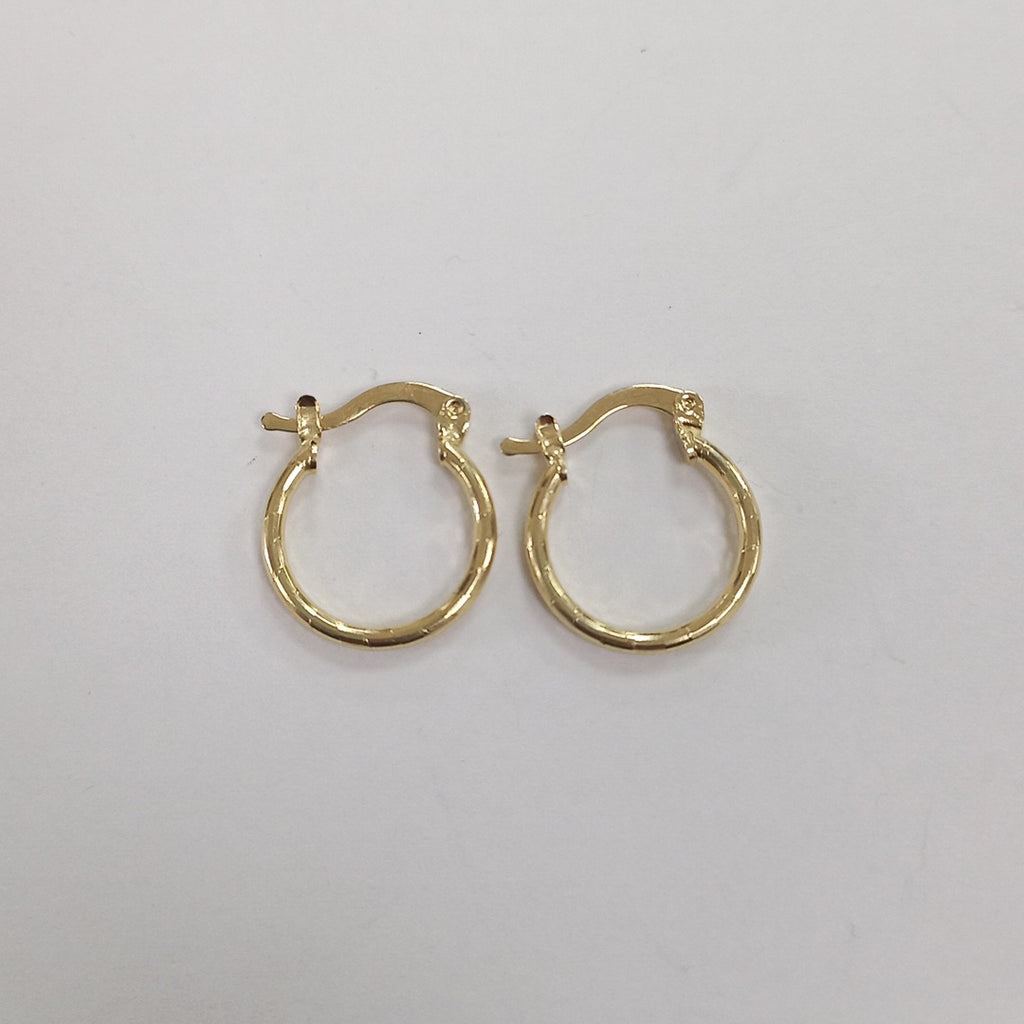 ARETES ARRACADAS ESTRIADAS 14K 1.4 GR (NUEVO)