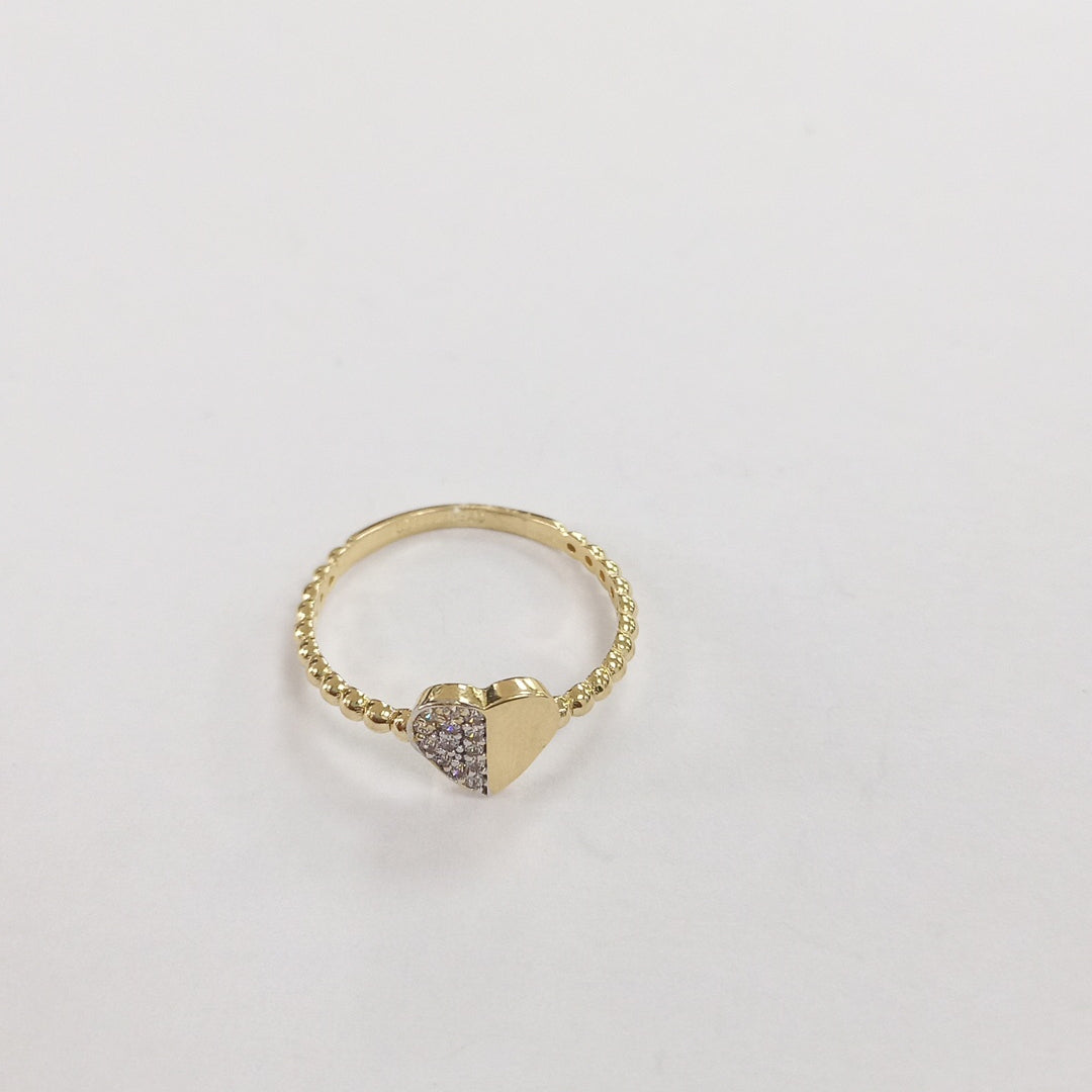 ANILLO ANILLITO FIG CORAZON C CIRCONIAS 14K 7 TALLA 1.6 GR (NUEVO)