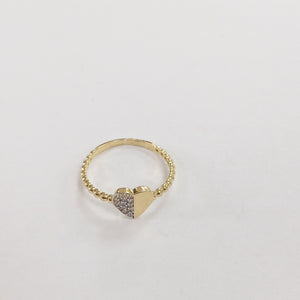 ANILLO ANILLITO FIG CORAZON C CIRCONIAS 14K 7 TALLA 1.6 GR (NUEVO)