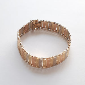 PULSERA ORO COMBINADO 14 K 12.9 GRMS (SEMINUEVO)
