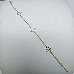 PULSERA ESPECIAL C MARIPOSAS 14K 18 CM 1.7 GR (NUEVO)